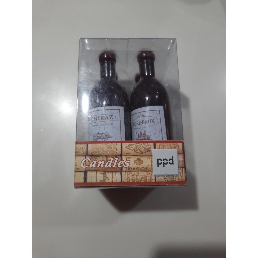 Rare Wine Bottle Red Candles From PPD Paper Products‎ Design Hamburg Germany